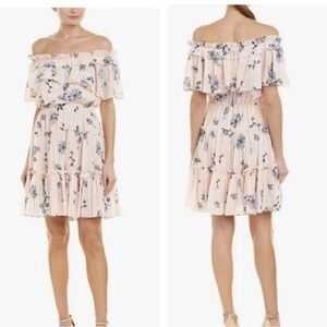 Shoshana off shoulder flowy floral dress 2